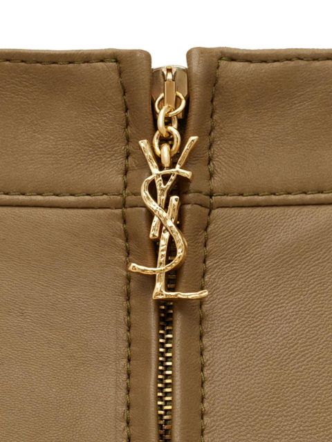 Saint Laurent CASSANDRE leather midi pencil skirt - Green