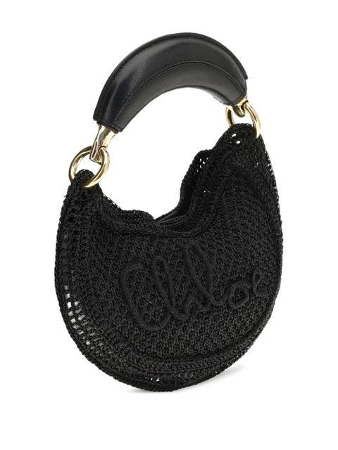 Chloé Summer Banana raffia logo mini bag - Black - zdjęcie produktu nr 2