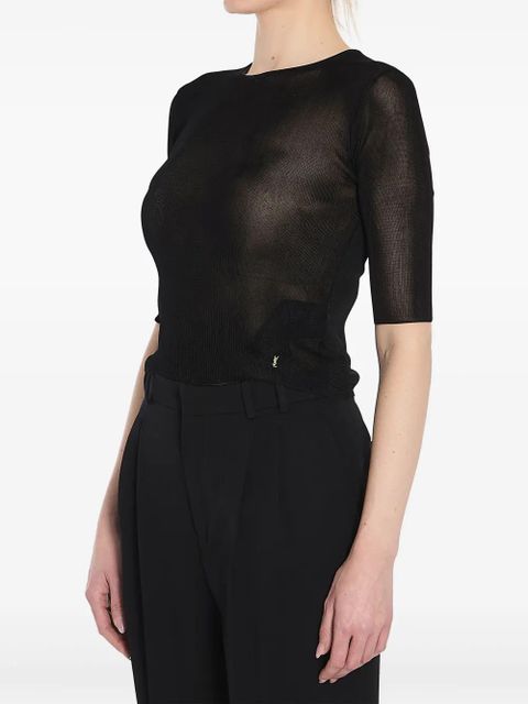 Saint Laurent Cassandre cropped top - Black
