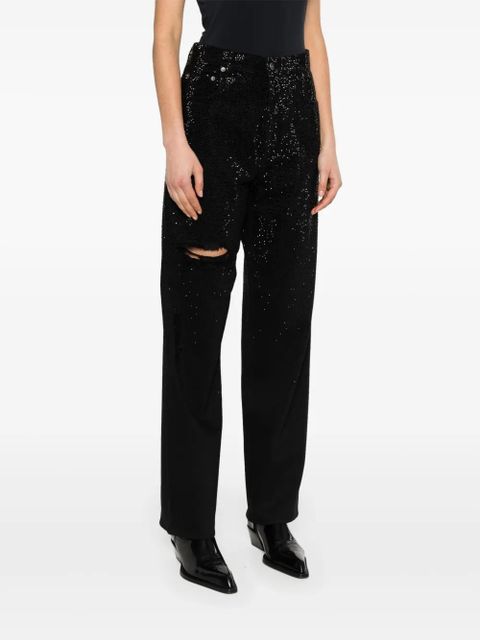 Golden Goose crystal-embellished tapered jeans - Black