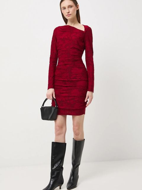 Medicine sukienka kolor czerwony mini dopasowana - zdjęcie produktu nr 2