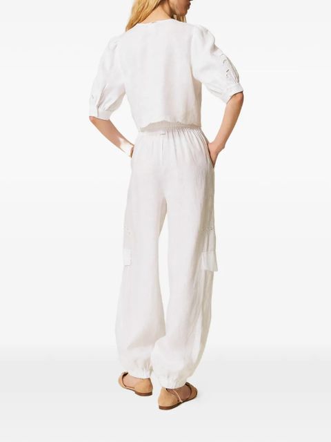 TWINSET embroidered joggers - White