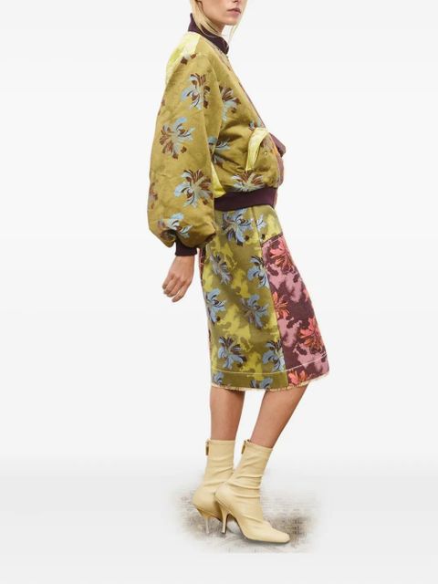 ALEMAIS Adriana brocade-effect bomber jacket - Green