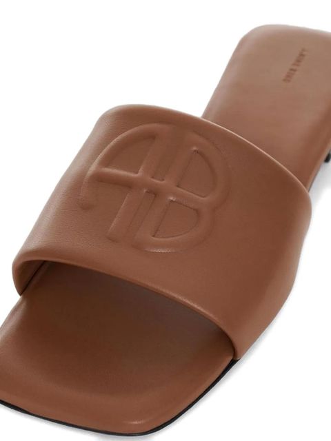 ANINE BING leather slides - Brown