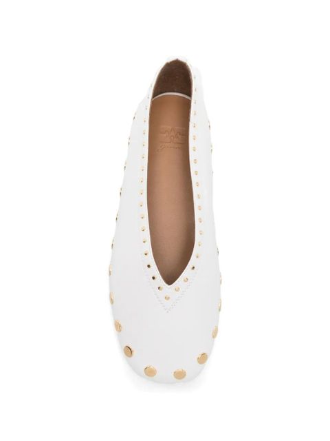 GANNI Jenny embellished ballet flats - Neutrals