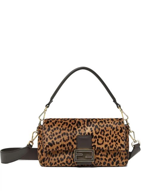 FENDI Baguette® leopard-print logo-plaque tote bag - Brown - zdjęcie produktu nr 1
