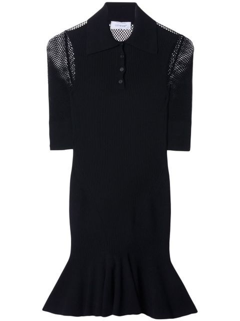 Off-White Arrow half-sleeve fishnet minidress - Black - zdjęcie produktu nr 1