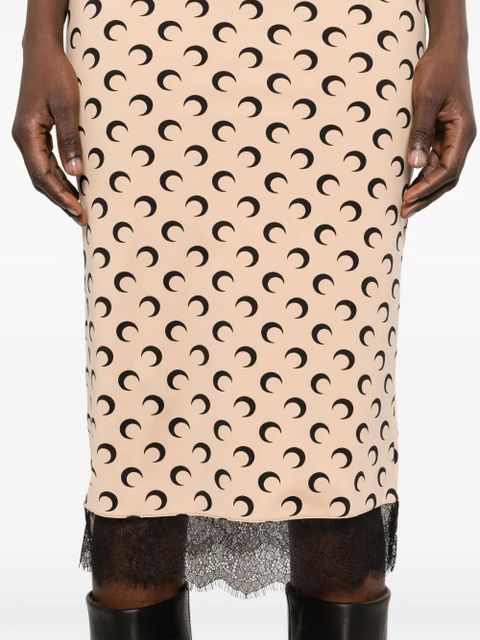 Marine Serre Crescent Moon bustier midi dress - Neutrals