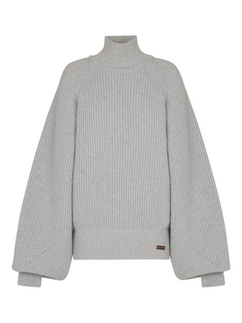 Balmain turtleneck ribbed jumper - Grey - zdjęcie produktu nr 1