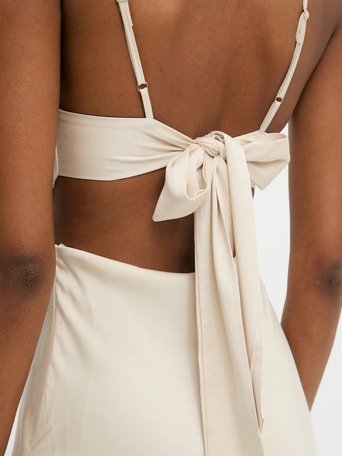 Answear.LAB sukienka kolor beżowy maxi rozkloszowana