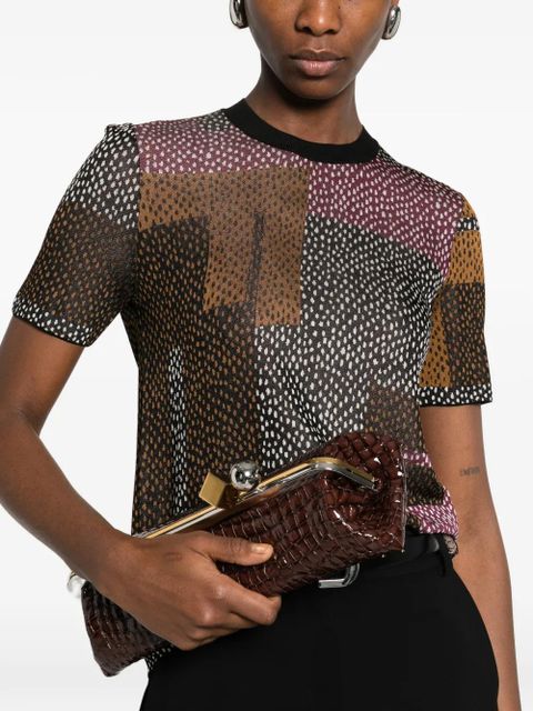 FENDI geometric-pattern T-shirt - Brown