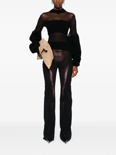 Jean Paul Gaultier body-print mesh trousers - Brown - zdjęcie produktu nr 2