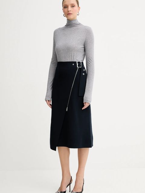 BOSS spódnica kolor granatowy midi rozkloszowana 50542878 - zdjęcie produktu nr 2