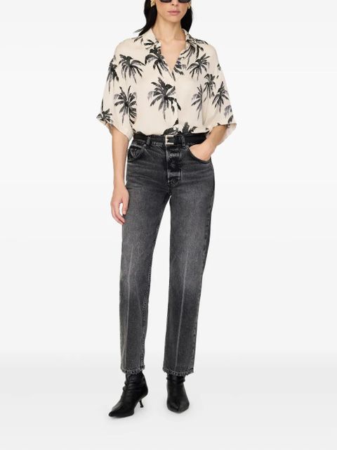 ANINE BING Tristan palm-print shirt - Neutrals