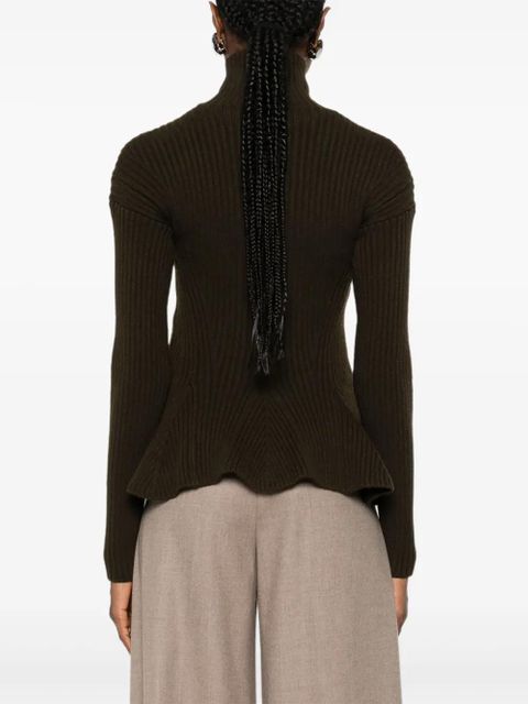 Max Mara ribbed peplum knitwear - Green