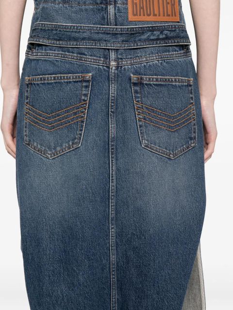 Jean Paul Gaultier zipped denim skirt - Blue