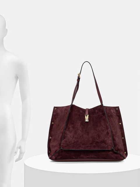 Pollini torebka zamszowa kolor bordowy PC4415PP0N QI1