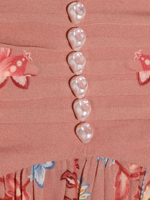 FARM Rio floral-print ruffled skirt - Pink