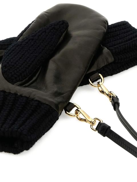 Prada enamel-triangle logo gloves - Black - zdjęcie produktu nr 2