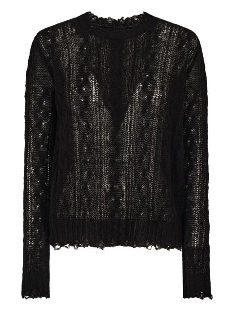 Alanui open-work ruffled jumper - Black - zdjęcie produktu nr 1