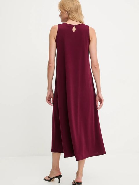 Answear.LAB sukienka kolor bordowy midi rozkloszowana