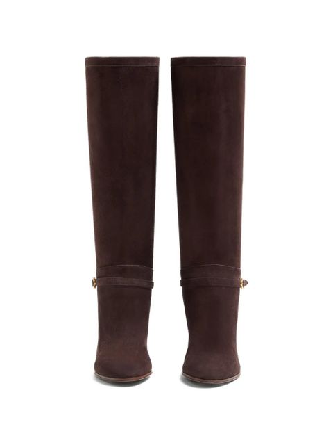 Valentino Garavani Pattie Crust leather boots 75mm - Brown