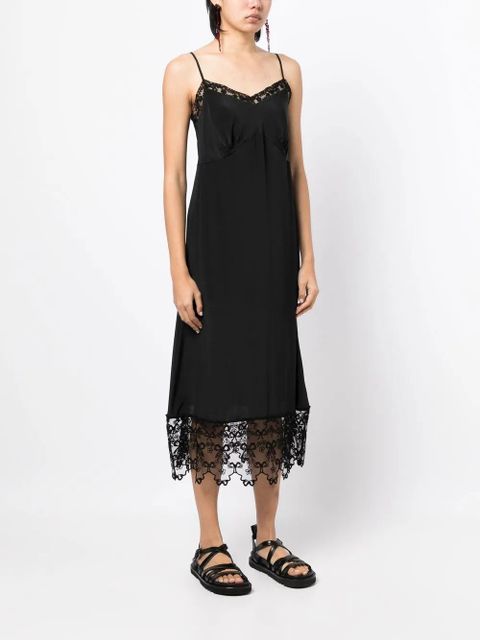 Simone Rocha lace-trimmed midi dress - Black