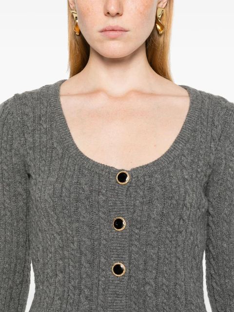 Alessandra Rich knitted wool cardigan - Grey