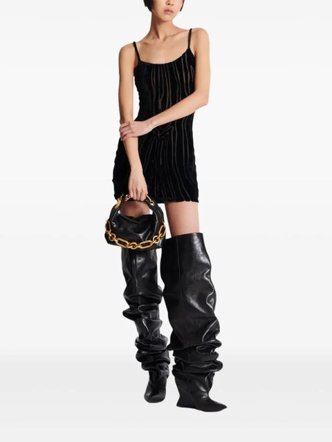 Balmain mini Sync chain-embellished leather tote bag - Black