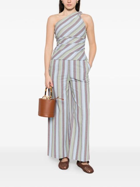 Faithfull the Brand one-shoulder striped blouse - Green - zdjęcie produktu nr 2