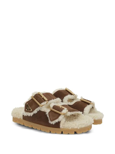 Prada buckle-detail sandals - Brown