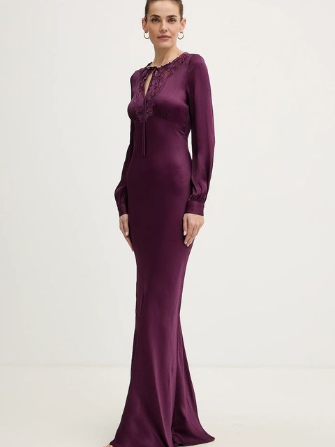 Twinset sukienka kolor fioletowy maxi dopasowana 252TT2244 - zdjęcie produktu nr 2