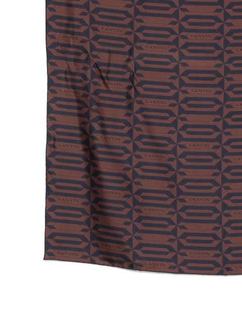 Lanvin geometric-pattern silk scarf - Brown