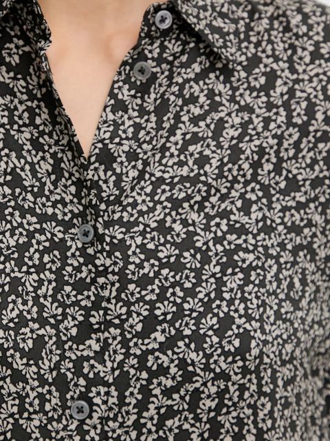 Marc O'Polo koszula damska kolor szary regular z kołnierzykiem klasycznym 510084742227