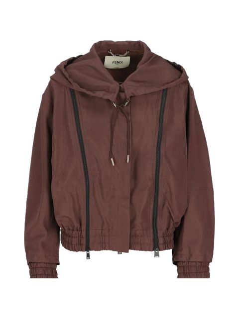 FENDI hooded zip-up bomber jacket - Brown - zdjęcie produktu nr 1
