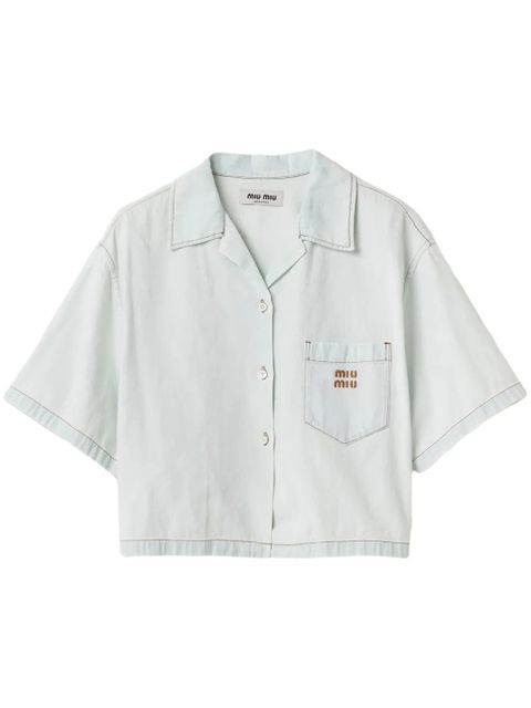 Miu Miu chambray denim shirt - Blue - zdjęcie produktu nr 1