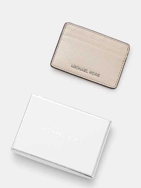 MICHAEL Michael Kors etui na karty skórzane kolor beżowy