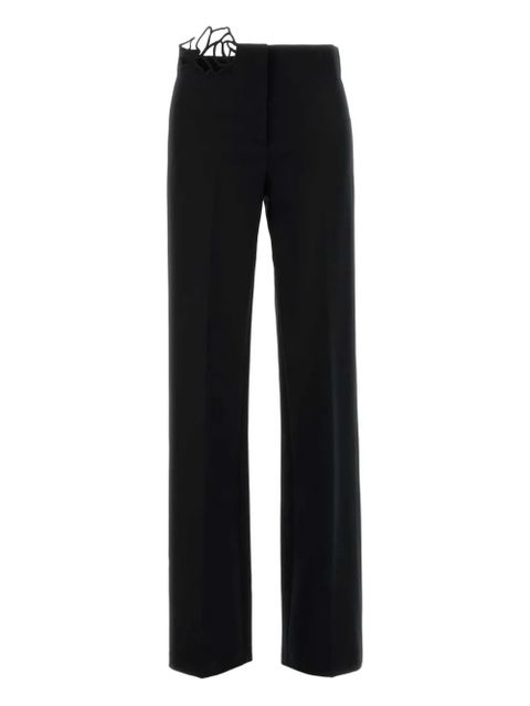 Blumarine lace-insert crepe trousers - Black - zdjęcie produktu nr 1