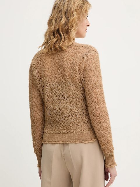 Twinset sweter z dodatkiem moheru damski kolor granatowy lekki 252TT3200