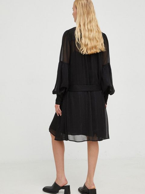 Bruuns Bazaar sukienka kolor czarny mini prosta