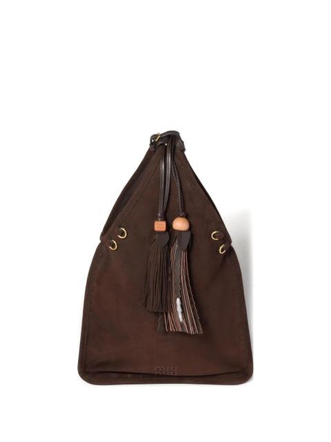 Miu Miu tassel-embellished tote bag - Brown - zdjęcie produktu nr 1