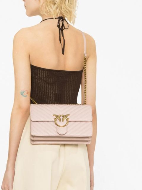 PINKO Love Birds leather crossbody bag