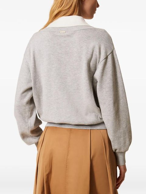 TWINSET wingtip-collar sweater - Grey