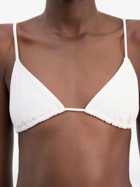 LouLou de Saison triangular-shape bikini top - White