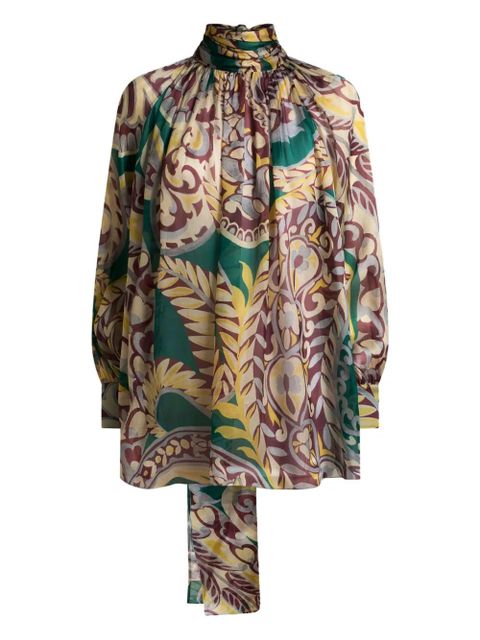 ETRO floral-print turtleneck blouse - Green - zdjęcie produktu nr 1
