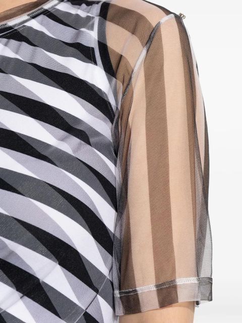 Sportmax Pausa striped mesh midi dress - Black