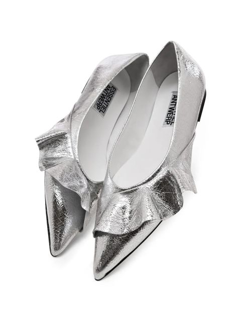 Essentiel Antwerp ruffled-detail ballet flats - Silver