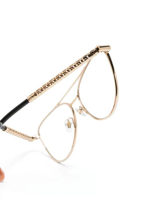 Versace Eyewear Greca cat-eye frame glasses - Gold