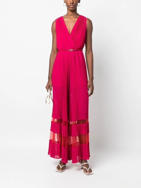 TWINSET pleated stripe-panel jumpsuit - Pink - zdjęcie produktu nr 2