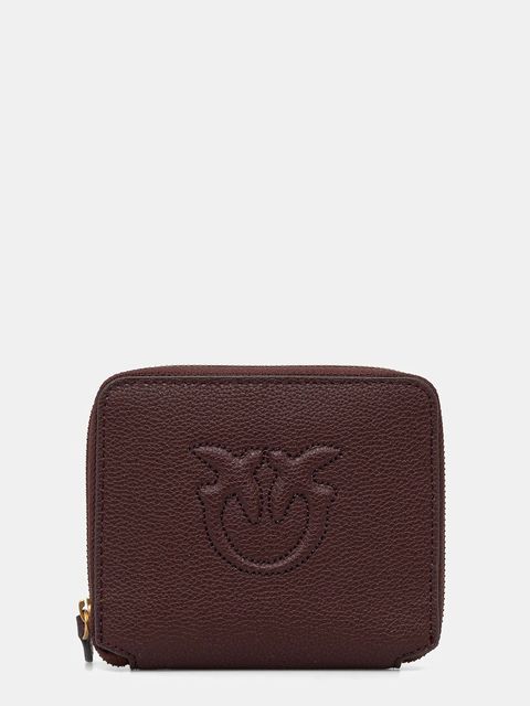 Pinko portfel skórzany damski kolor brązowy 100249 A29Q - zdjęcie produktu nr 1